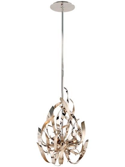 Graffiti 3-Light Pendant in Silver Leaf.