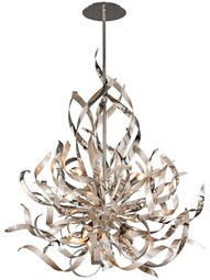 Graffiti 6-Light Pendant in Silver Leaf
