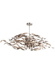 Graffiti 6-Light Island Pendant in Silver Leaf