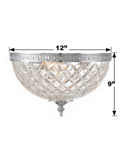 Crystal Shade Flush Mount In Polished Chrome