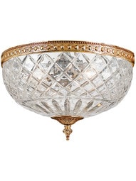 Crystal Shade Flush Mount In Olde Brass