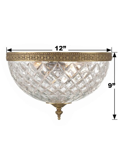 Crystal Shade Flush Mount In Olde Brass