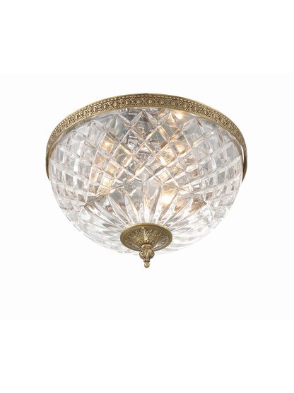 Crystal Shade Flush Mount In Olde Brass