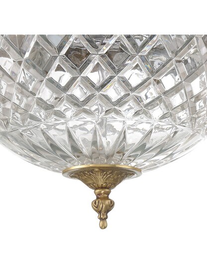 Crystal Shade Flush Mount In Olde Brass