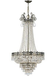 Majestic Crystal Basket Chandelier In Historic Brass Finish