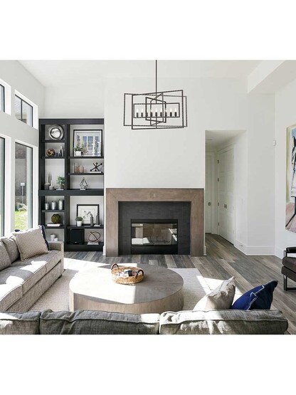 Alternate View of Capri 9 Light Chandelier.