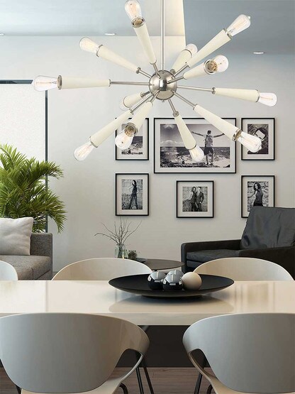 Alternate View 4 of Zodiac 12 Light Chandelier.
