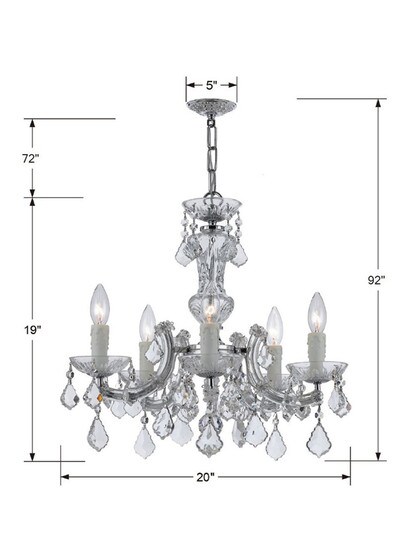 Maria Theresa Crystal 5 Light Mini Chandelier