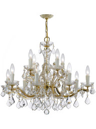 Maria Theresa Crystal 12 Light Chandelier in Gold.