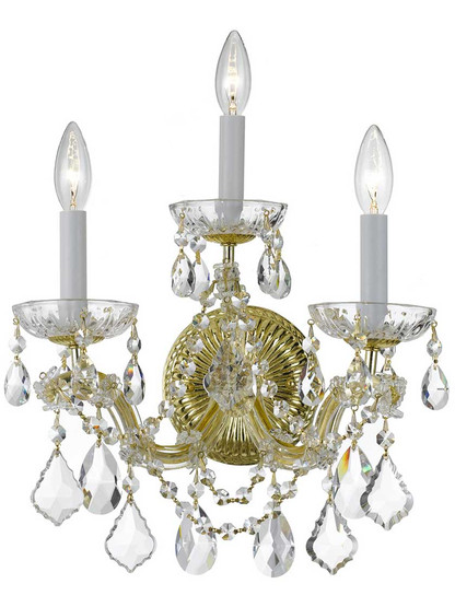 Maria Theresa Crystal 3 Light Wall Mount in Gold.