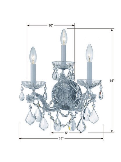 Maria Theresa Crystal 3 Light Wall Mount
