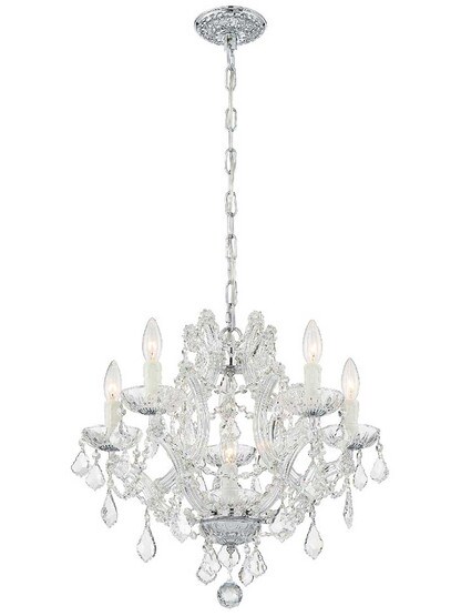 Alternate View of Maria Theresa Clear Crystal 6 Light Mini Chandelier.