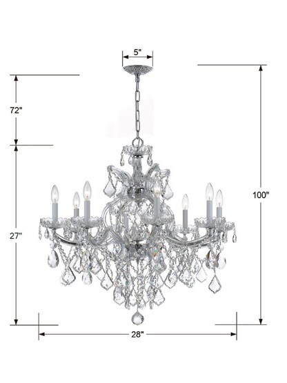 Maria Theresa Clear Crystal and Glass 9 Light Chandelier