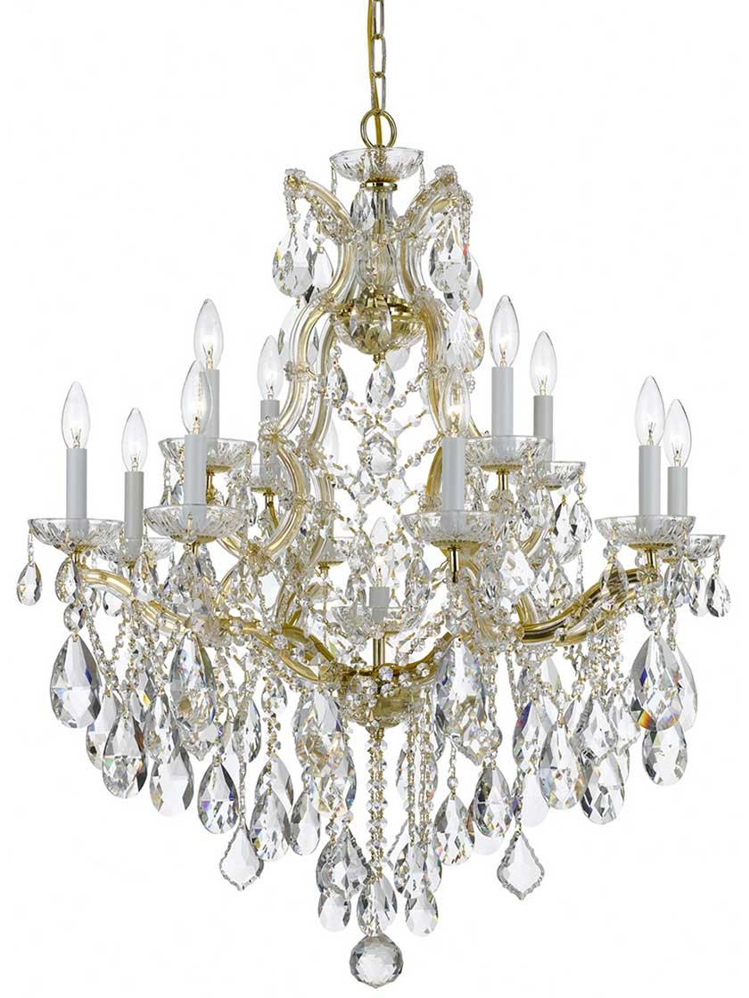 Maria Theresa Clear Crystal and Glass 13 Light Chandelier