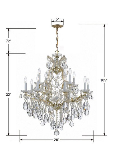 Maria Theresa Clear Crystal and Glass 13 Light Chandelier