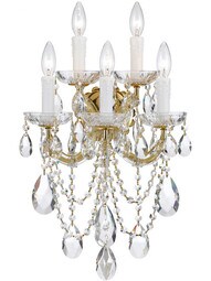 Maria Theresa Clear Crystal 5 Light Wall Mount