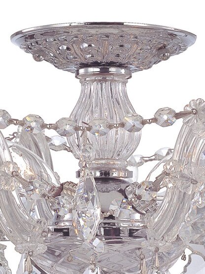 Maria Theresa Small Semi Flush Mount With Clear Crystals In Gold or Chrome Finishes