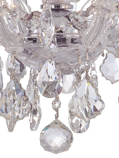 Maria Theresa Small Semi Flush Mount With Clear Crystals In Gold or Chrome Finishes