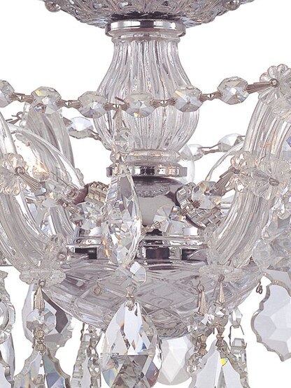Maria Theresa Small Semi Flush Mount With Clear Crystals In Gold or Chrome Finishes