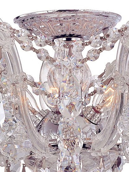 Maria Theresa Semi Flush Mount With Clear Crystals In Gold or Chrome Finishes