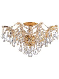 Maria Theresa Semi Flush Mount With Clear Crystals In Gold or Chrome Finishes