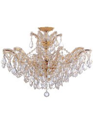 Maria Theresa 6-Light Semi Flush Mount Ceiling Light in Gold.