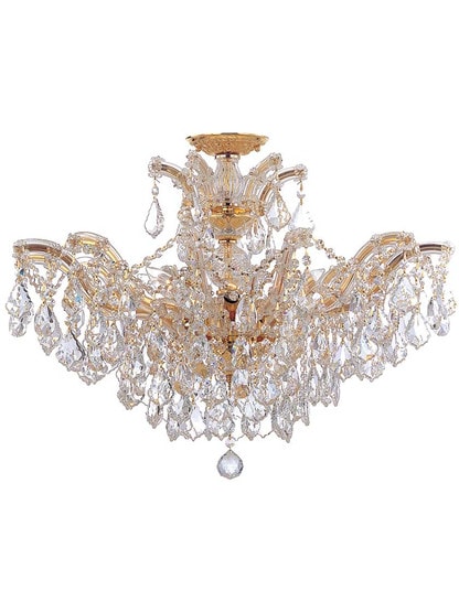 Maria Theresa 6-Light Semi Flush Mount Ceiling Light in Gold.