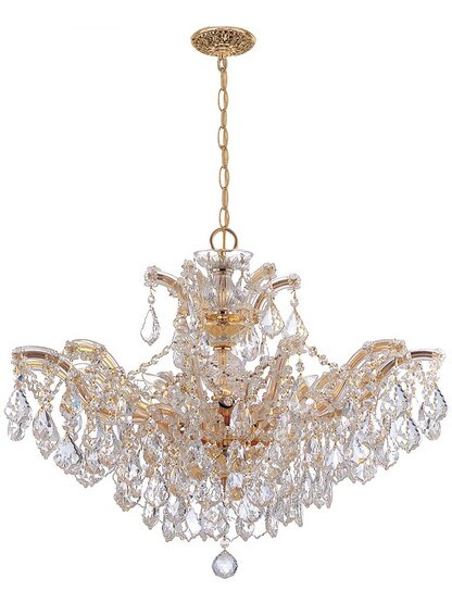 Maria Theresa Large Chandelier With Clear Crystals In Gold or Chrome Finishes