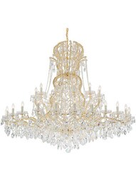 Maria Theresa Clear Crystal 37 Light Chandelier in Gold.