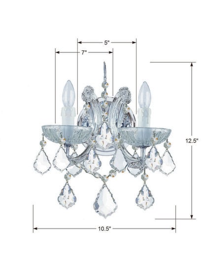 Maria Theresa Clear Crystal 2 Light Wall Mount