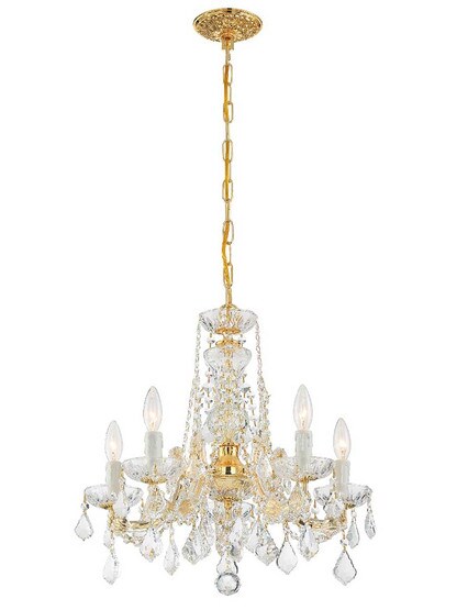 Alternate View of Maria Theresa Clear Crystal 5 Light Mini Chandelier.