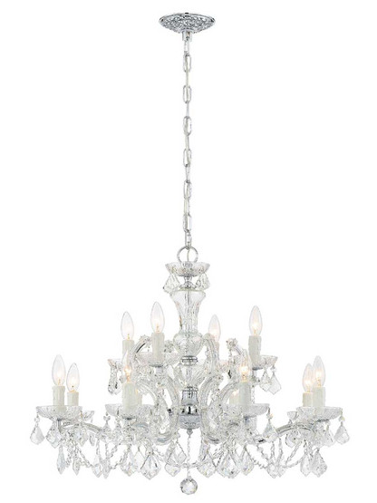 Alternate View of Maria Theresa Clear Crystal 12 Light Chandelier.