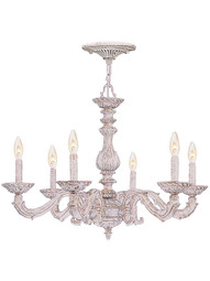 Sutton Wrought Iron Chandelier With Antique White Finish