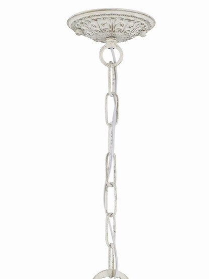 Sutton Wrought Iron Chandelier With Antique White Finish