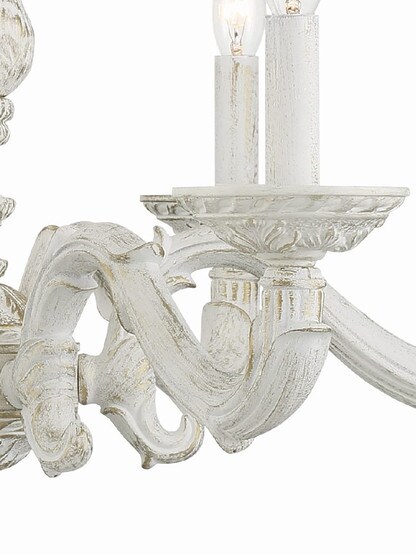 Sutton Wrought Iron Chandelier With Antique White Finish