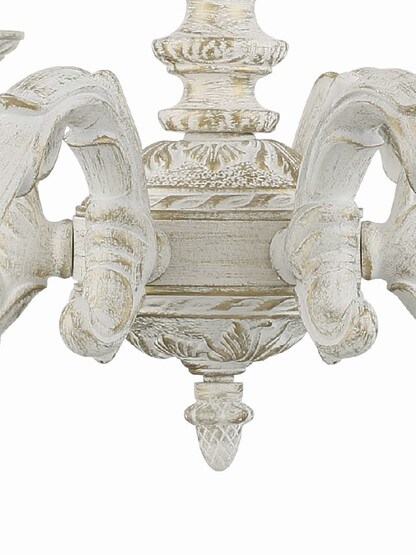 Sutton Wrought Iron Chandelier With Antique White Finish