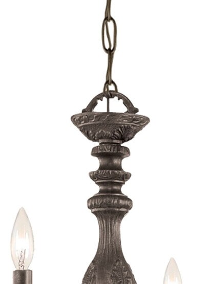 Sutton Wrought Iron Chandelier With Venetian Bronze Finish