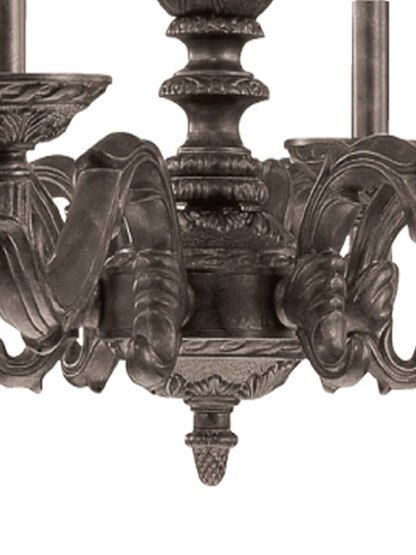 Sutton Wrought Iron Chandelier With Venetian Bronze Finish