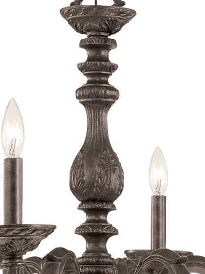 Sutton Wrought Iron Chandelier With Venetian Bronze Finish