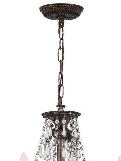 Vanderbilt Iron & Crystal 6 Arm Chandelier With English Bronze Finish