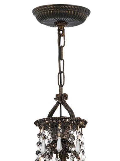 Vanderbilt Iron & Crystal 9 Arm Chandelier With English Bronze Finish
