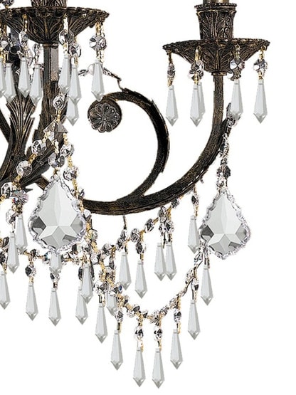 Vanderbilt Iron & Crystal 9 Arm Chandelier With English Bronze Finish