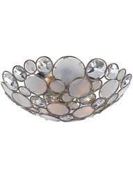 Palla Crystal and Shell Flush Mount In Antique Silver