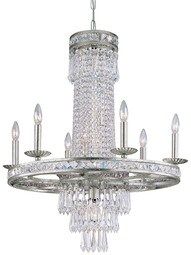 Mercer Iron & Crystal 6-Arm Chandelier in Bronze or Silver Finish
