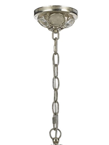 Palla Crystal and Shell Ball Pendant In Antique Silver