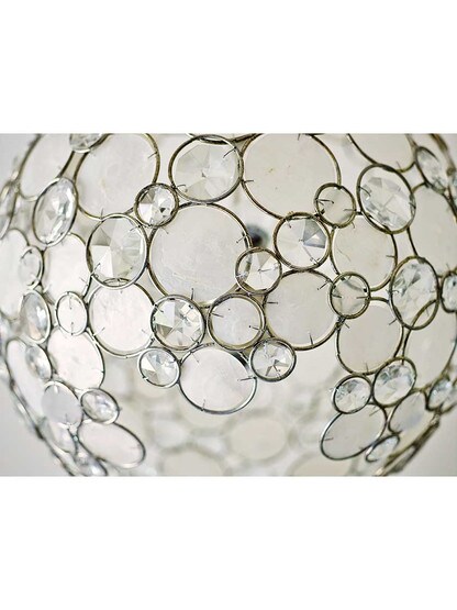 Alternate View of Palla Crystal and Shell Large Ball Pendant In Antique Silver.