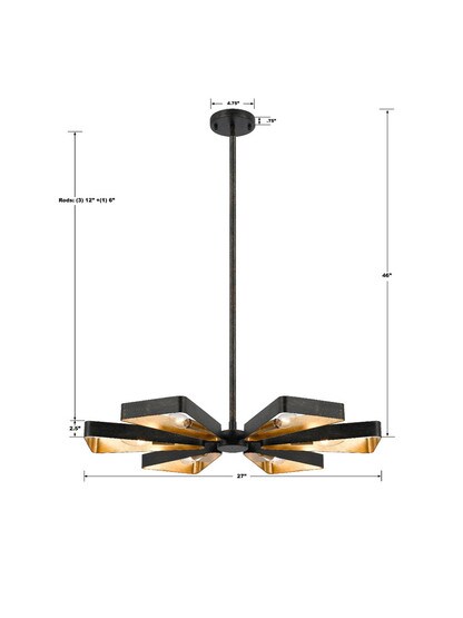 Luna Large 6-Light Triangular Chandelier