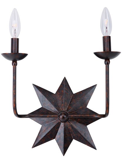Astro Wrought Iron Double Sconce In English Bronze