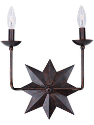 Astro Wrought Iron Double Sconce In English Bronze