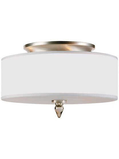 Luxo Flush Mounted Ceiling Light In Satin Nickel